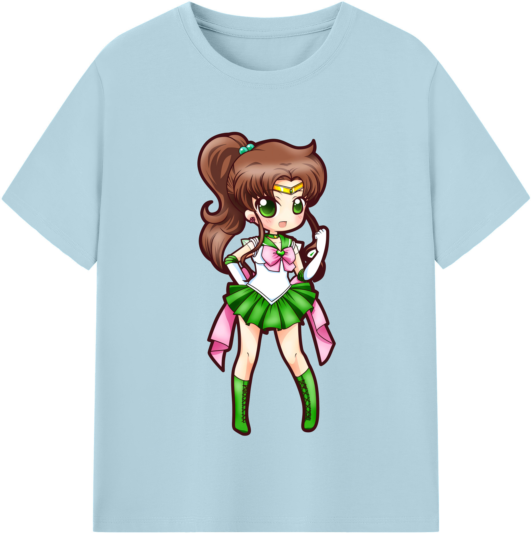 （画像用） 美少女戦士セーラームーン 木野 まこと きの まこと Sailor Moon Kino Makoto （セーラージュピター；Sailor Jupiter） 綿100％半袖Tシャツ（フロントプリント）